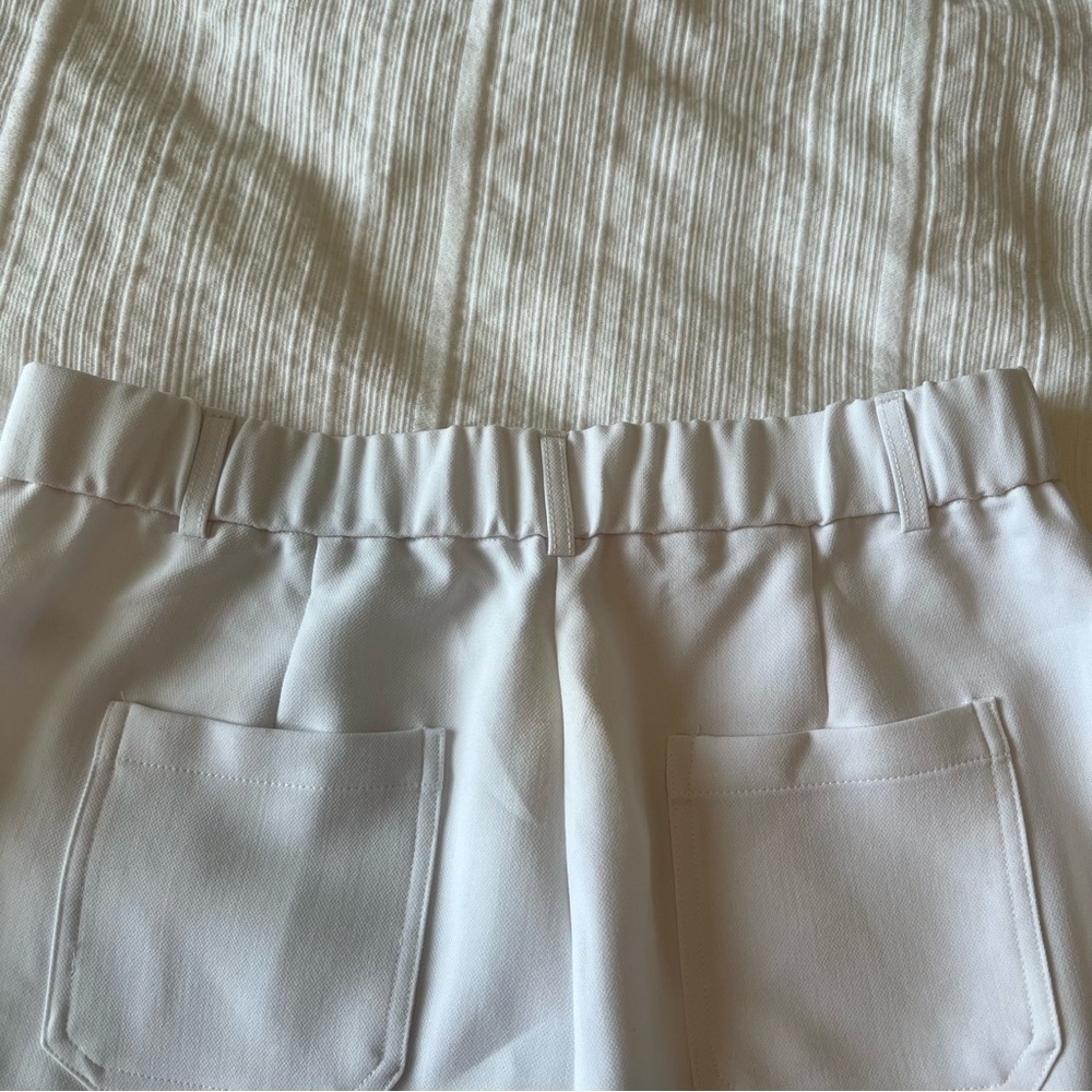 2/$30 Adrianna Papell Classic White Wide Leg Cropped Sailor Trouser Pants - Picture 7 of 16